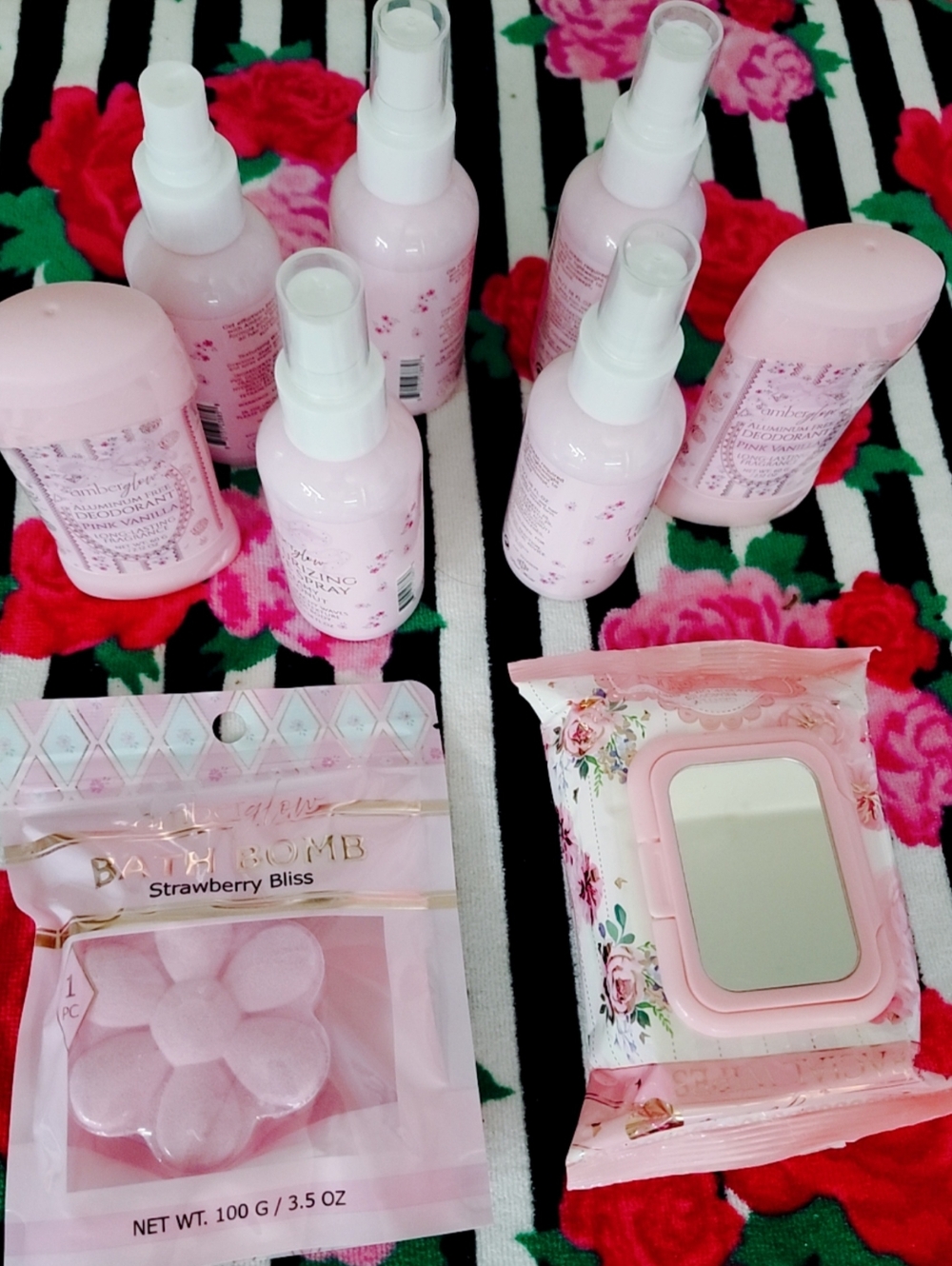 Pink Strawberry Bliss Body Care Set — Floral Scented Skincare